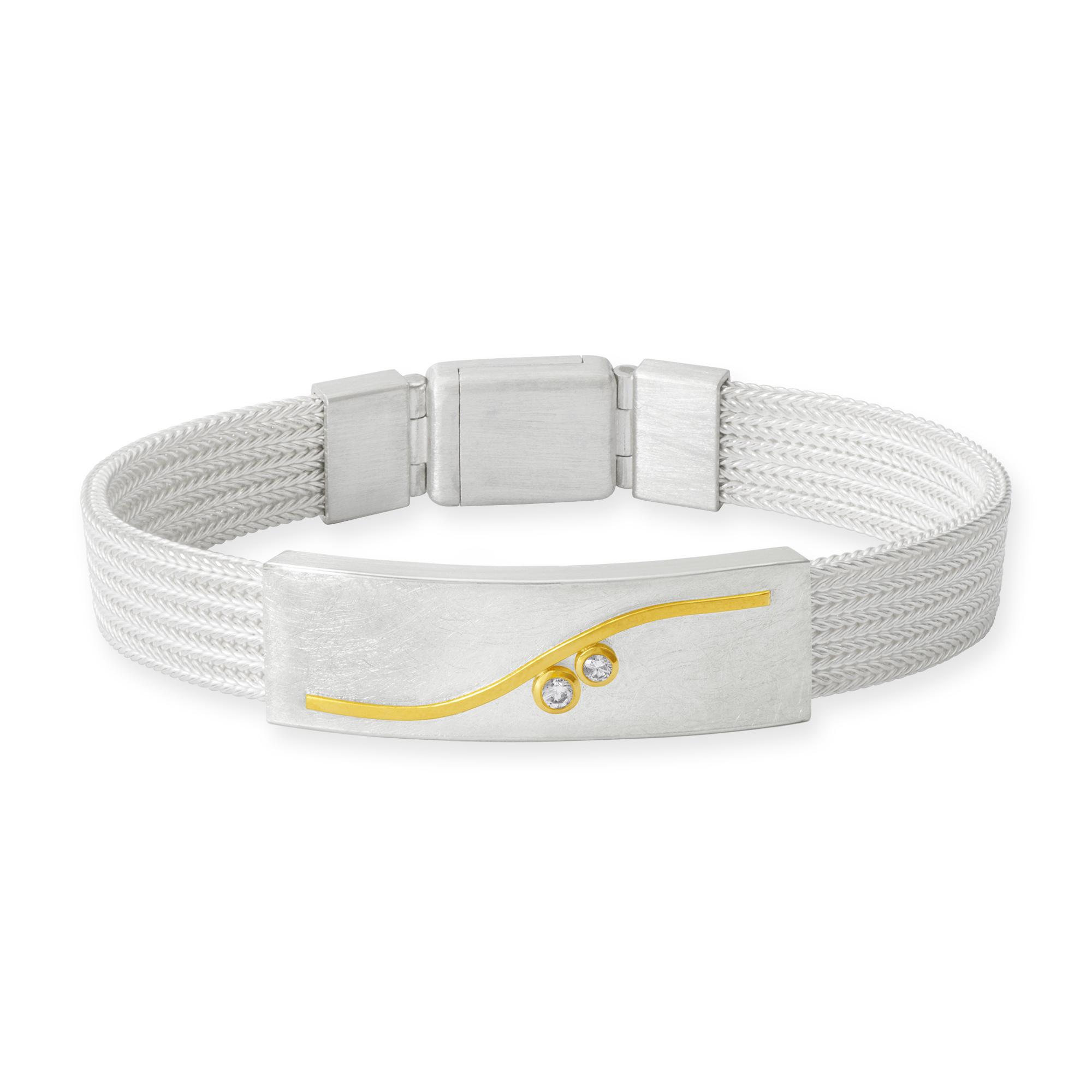 LESER Armband- 925 Silber 900 Gelbgold